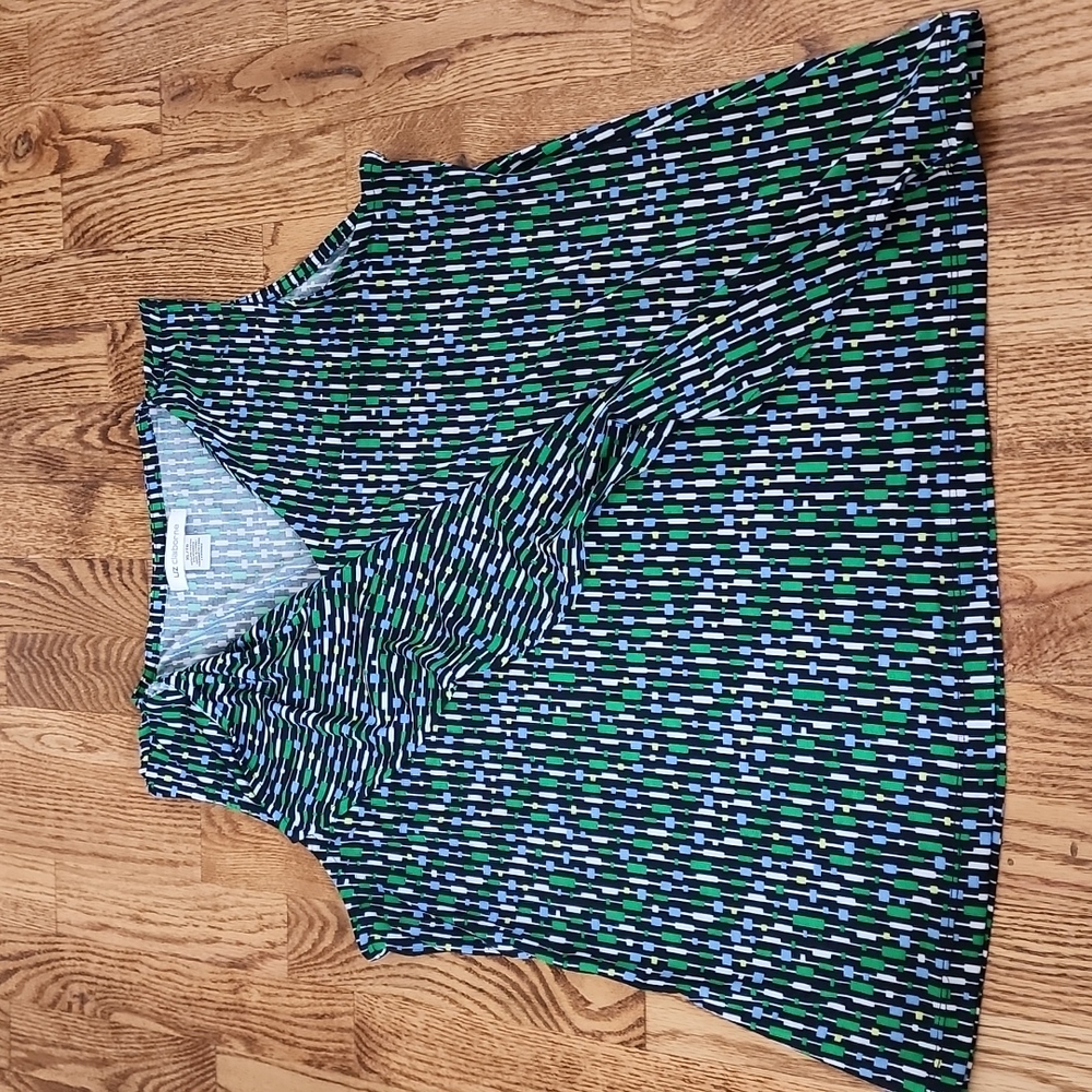 (XL) Liz Claiborne Soft Tank Ruffle Detail Vacation Layers Summer Colorful Fun